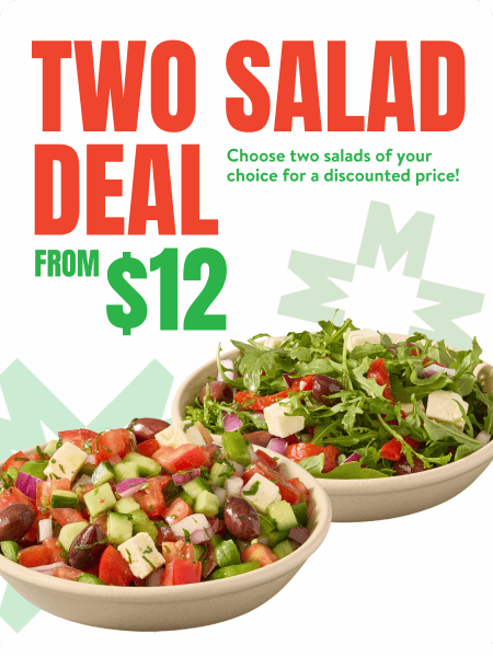 Two Salad Deal. Choose two salads of your choice for a discounted price!