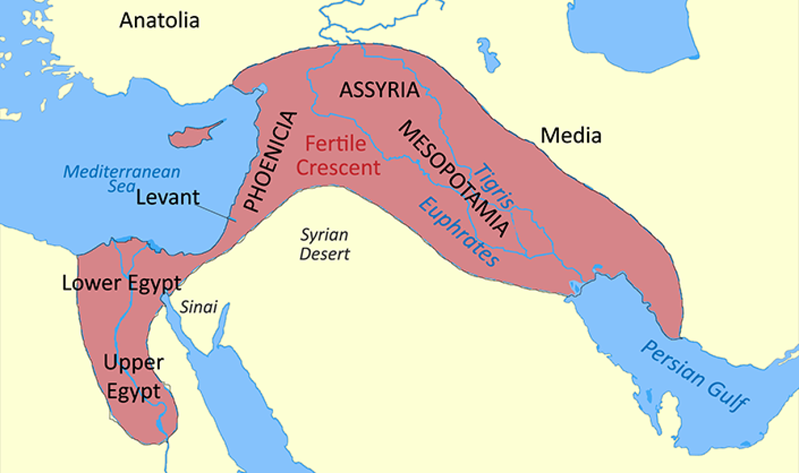 Map showing the Achaemenid Persian Empire across the Middle East, Egypt and Central Asia